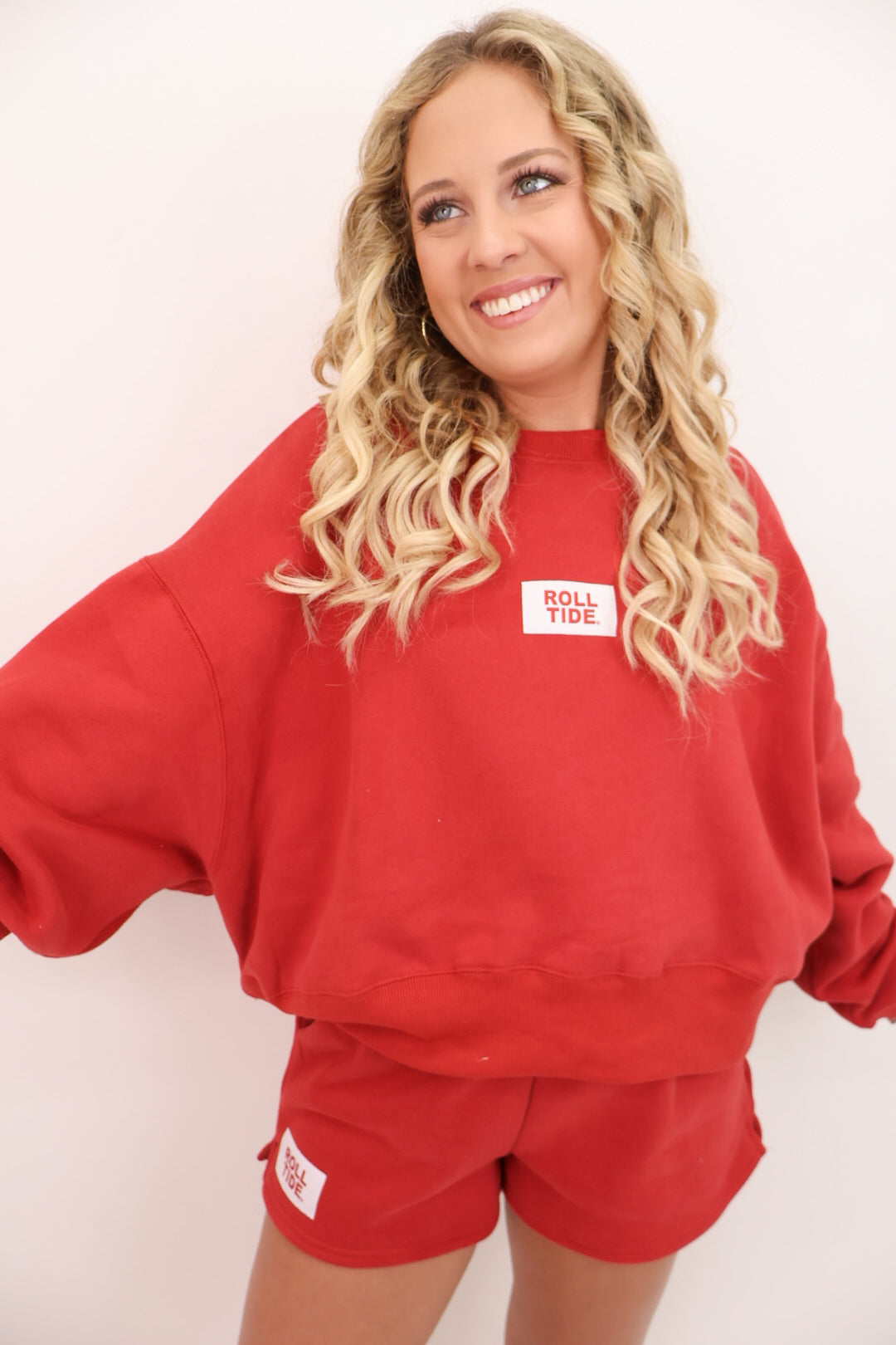 The Becca Boxy Pullover + Shorts Set - Roll Tide Patch