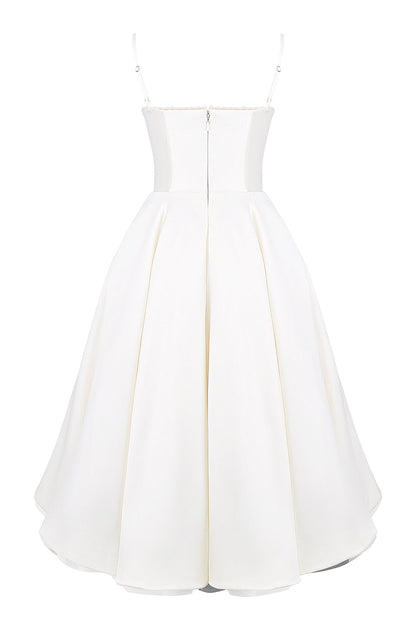 white tulle midi dress