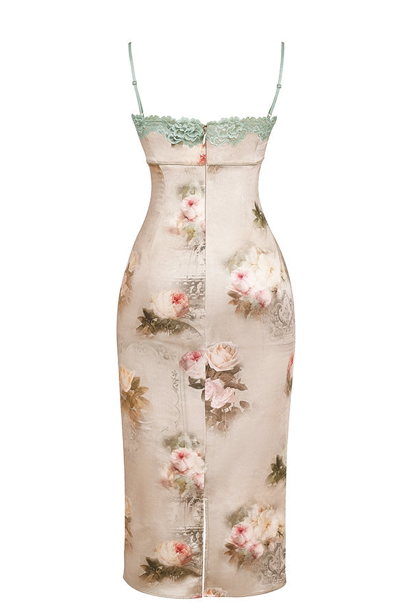 vintage floral midi dress
