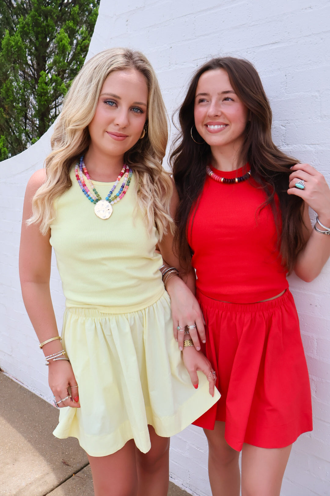 Tank + Flared Skirt Set - Yellow