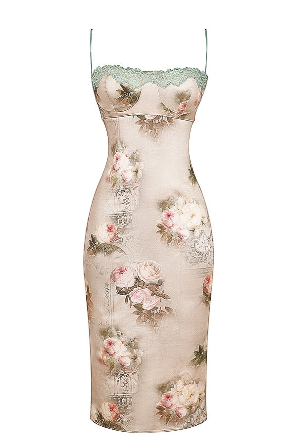 vintage floral midi dress