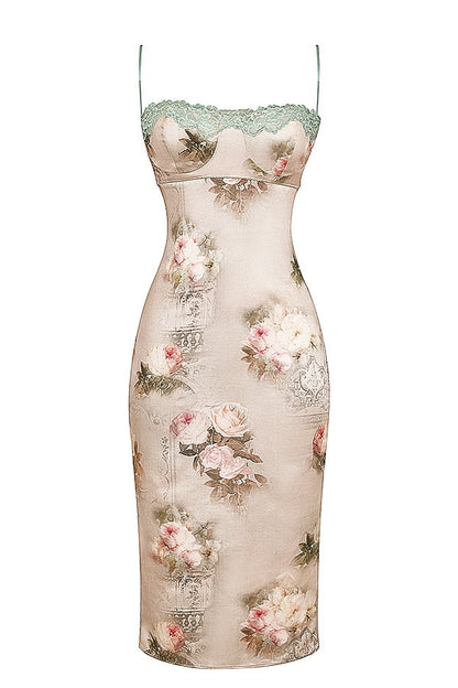 vintage floral midi dress