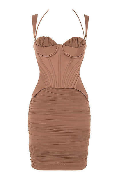 toffee corset midi dress