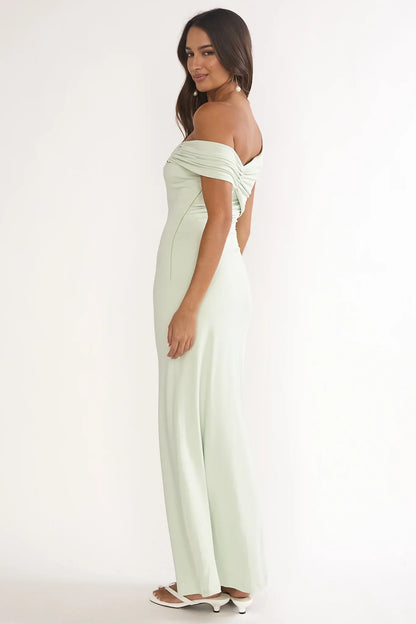 Tilda Asymmetric Neckline Maxi Dress Sage