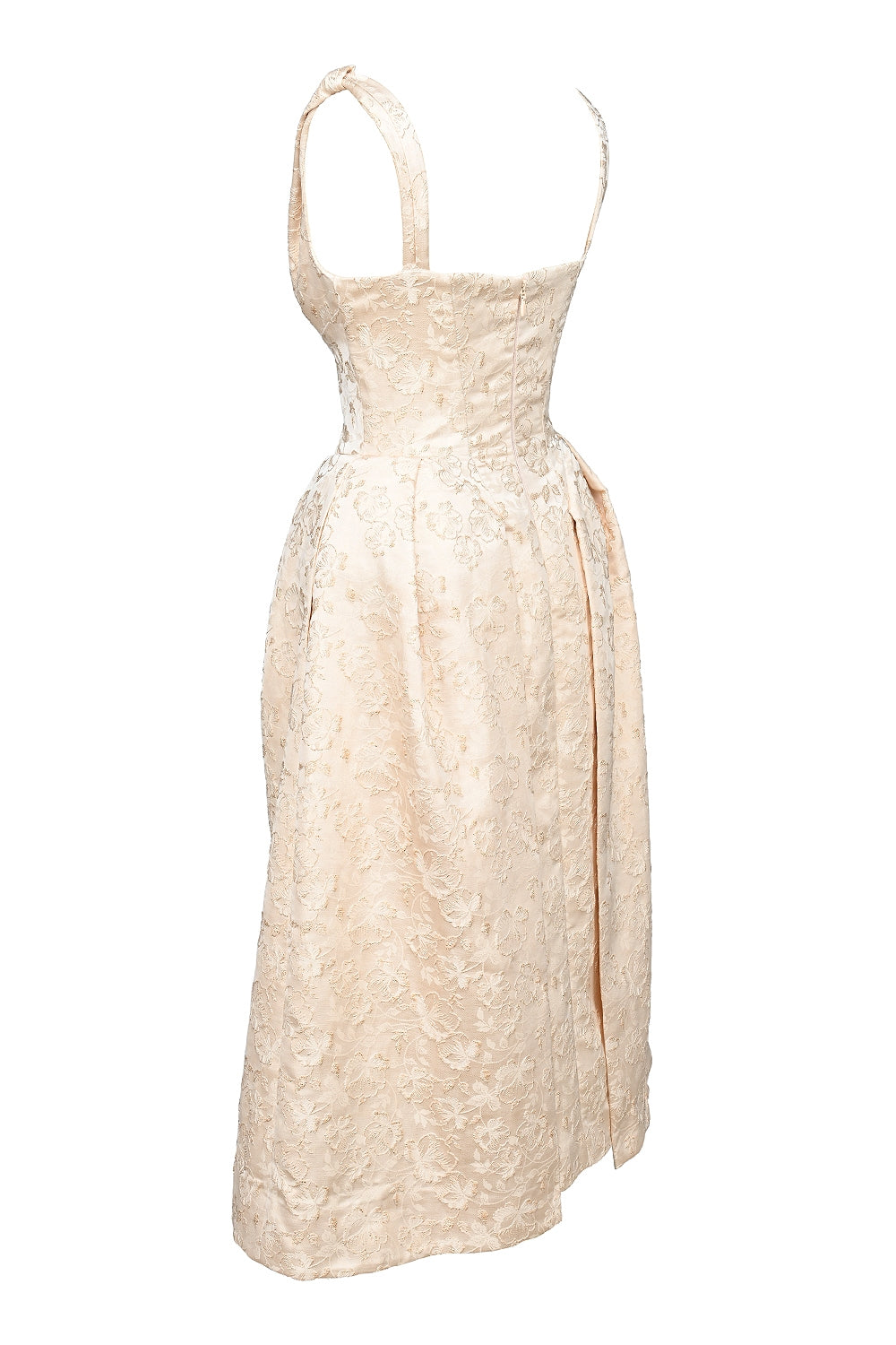 ivory metallic jacquard midi dress - sale