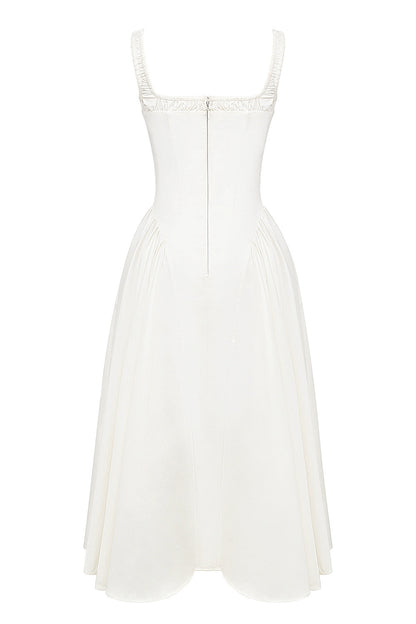 white cotton midi sundress