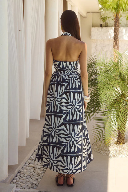 HENRIETTA MIDI DRESS - PIRAH NAVY