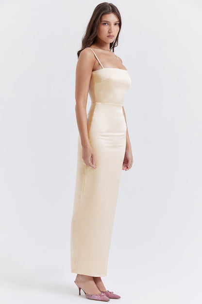 vintage cream maxi dress