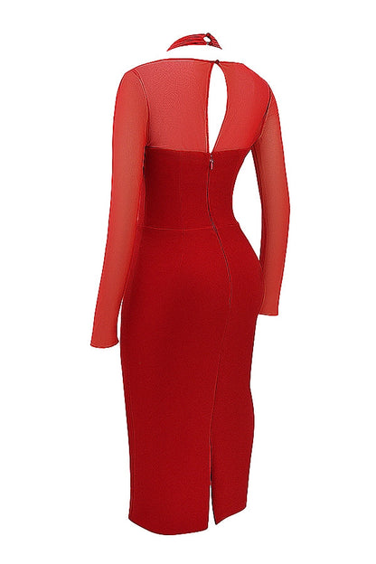 scarlet plunge midi dress