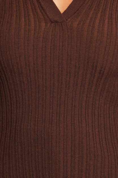 Emmerson Long Sleeve Knit Top - Chocolate