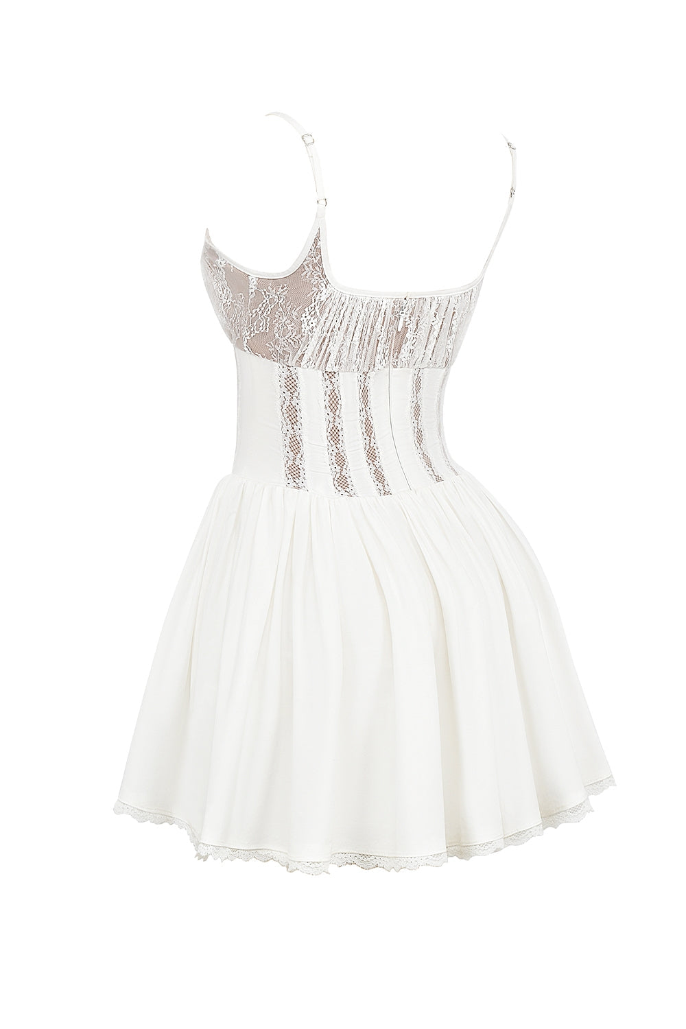white cotton corset mini dress