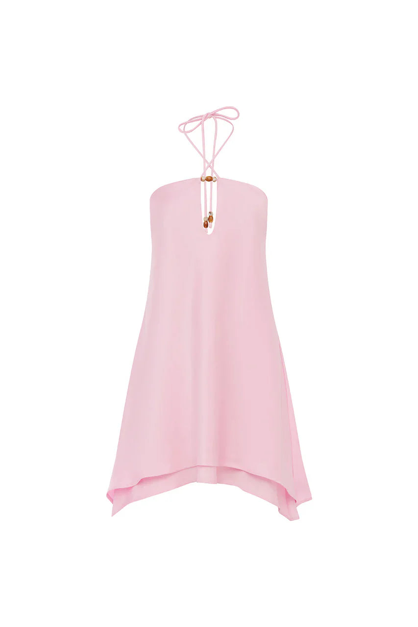 FREYA FLOWY HALTER MINI DRESS - PETAL