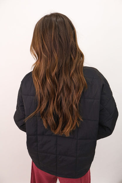 Cozy Up Quilted Puffer Jacket - Black