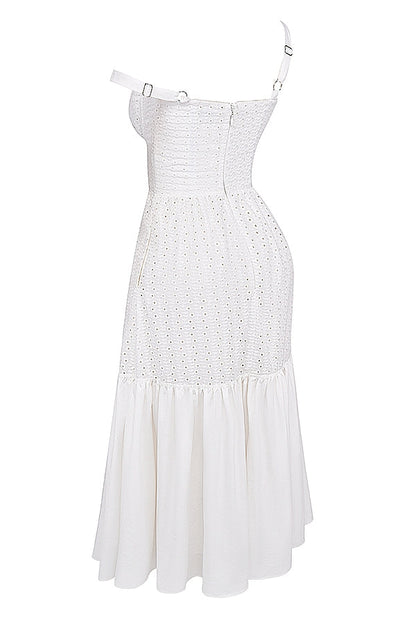 white broderie anglaise midi sundress
