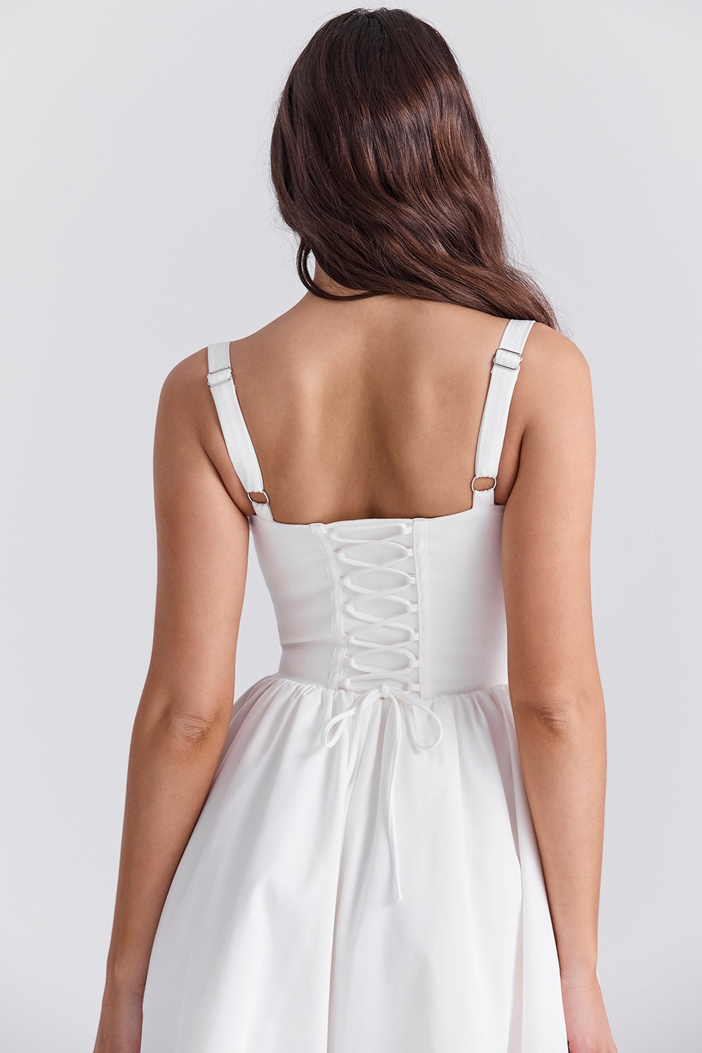 white corset midi sundress