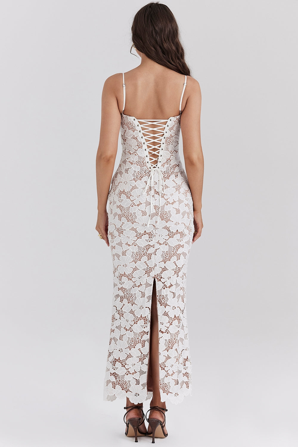 white floral embroidered maxi dress