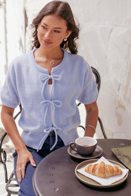 Koskie Tie Knit Top - Blue