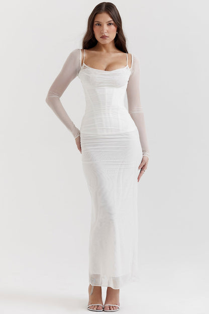 white maxi dress