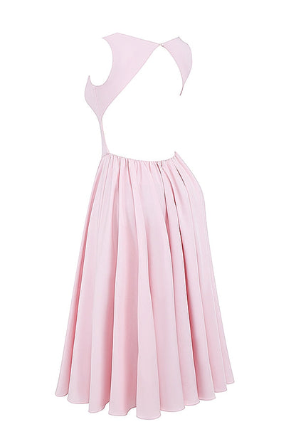 ballerina pink twill midi sundress