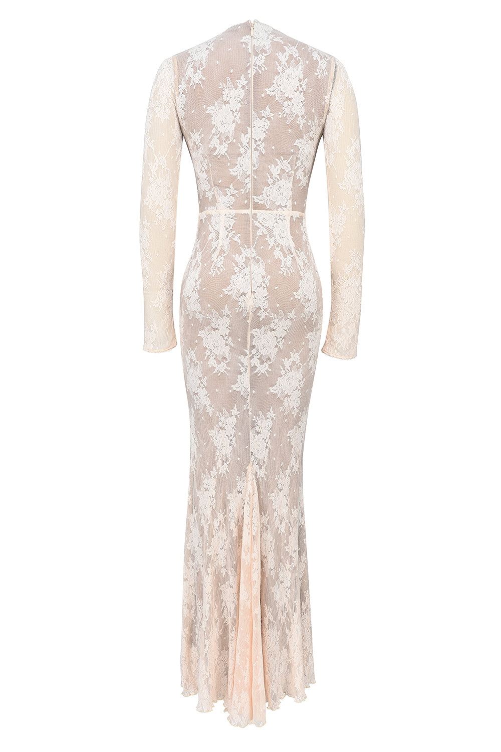 peach lace maxi dress