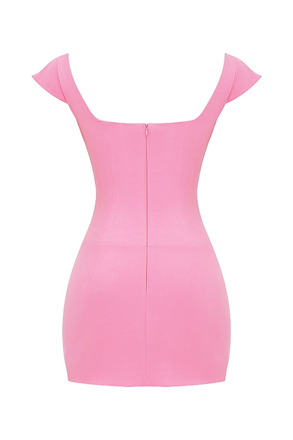 french pink corset mini dress
