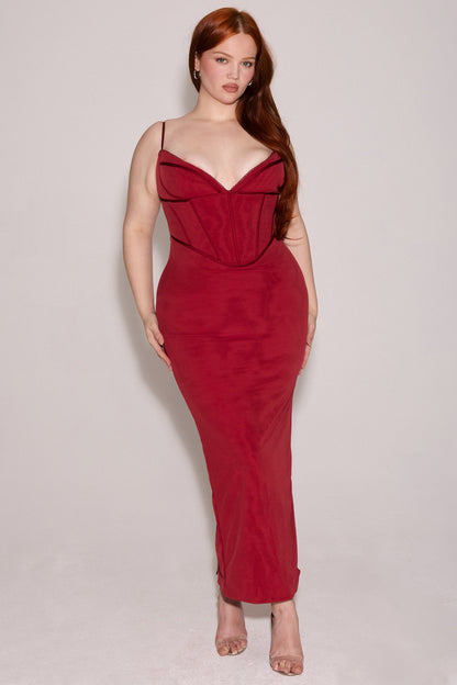 wine mesh bodycon maxi dress