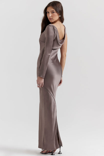 smoke one sleeve maxi dress