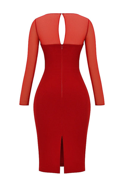 scarlet plunge midi dress