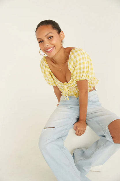 Pamela Gingham Crop Top