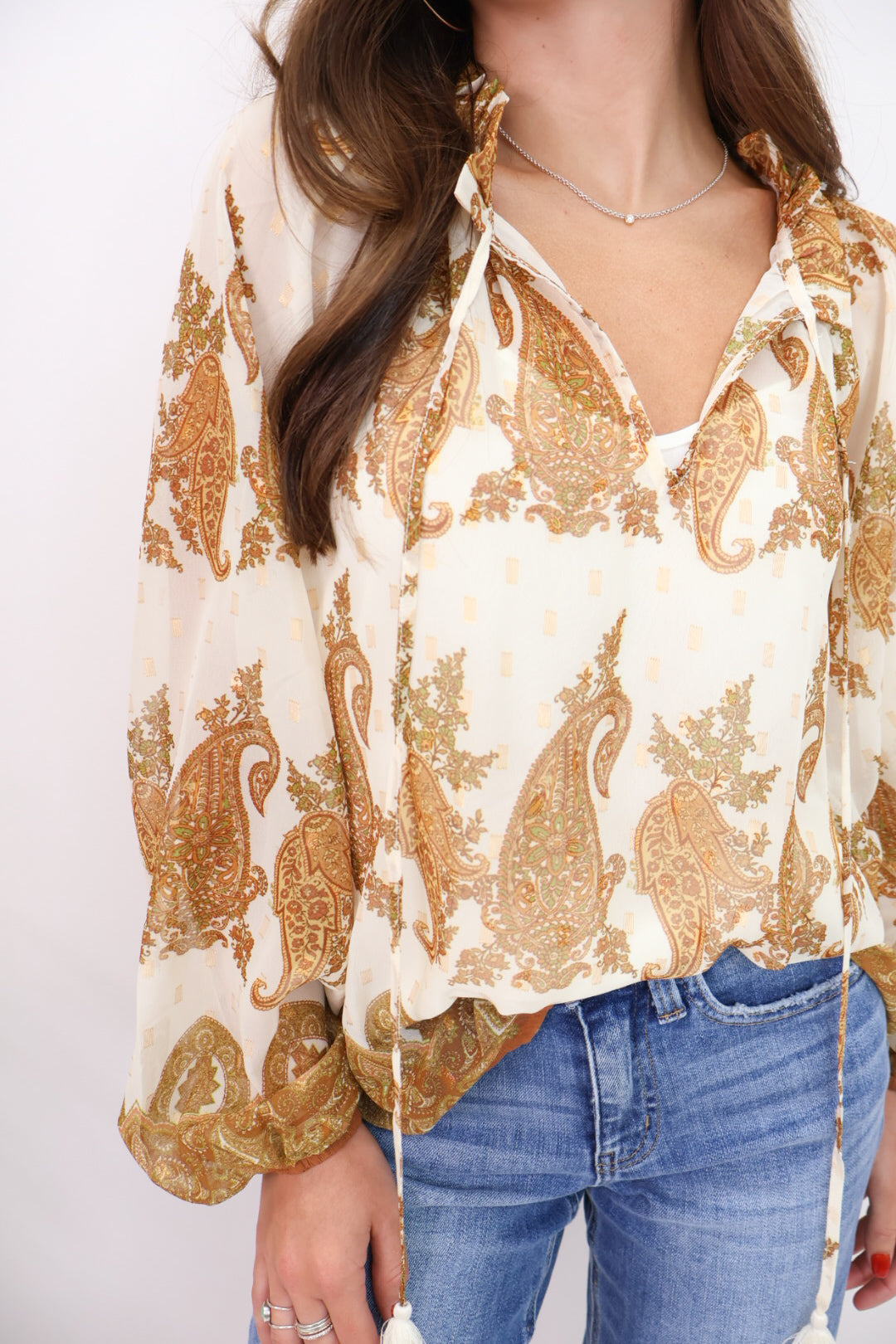 Mustard Paisley Print Blouse
