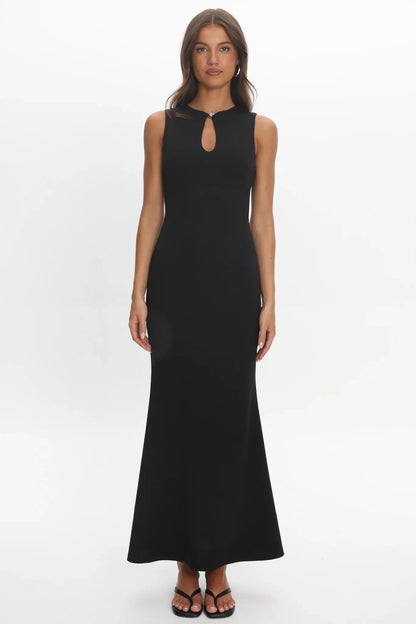 Capucine Key Hole Bust Maxi Dress Black
