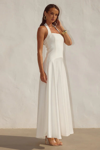 ODINA SQUARE NECK MAXI DRESS - IVORY