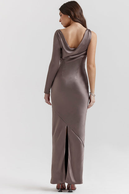 smoke one sleeve maxi dress