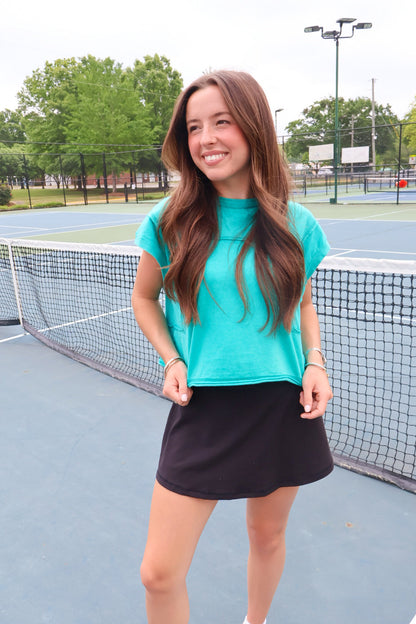 Washed Cropped Everyday Tee
- Seafoam