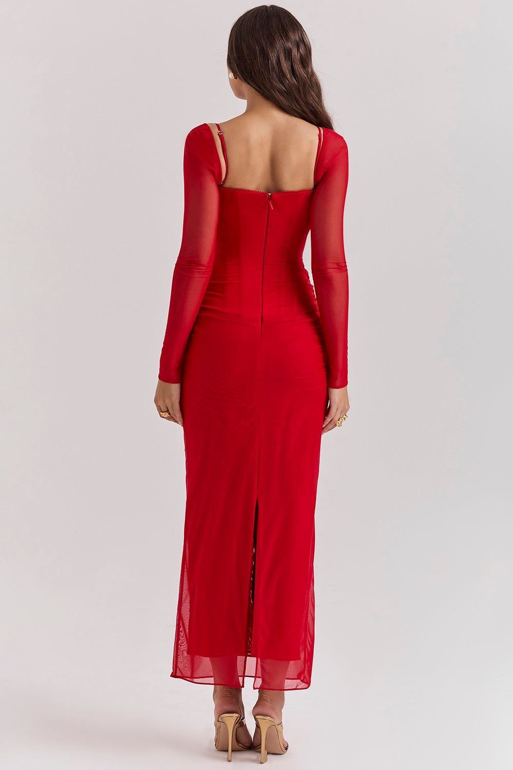 scarlet long sleeve maxi dress