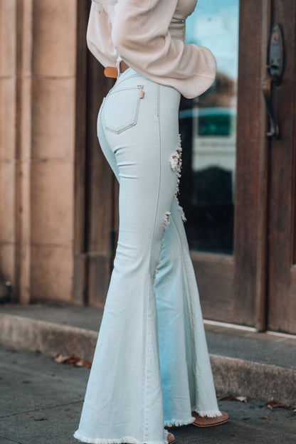 Rodeo Distressed Bell Bottoms (Light Wash) FINAL SALE