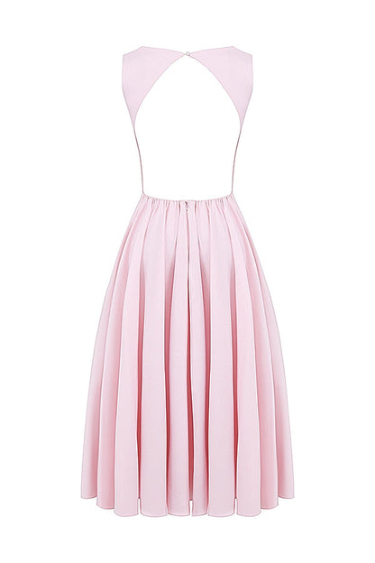 ballerina pink twill midi sundress