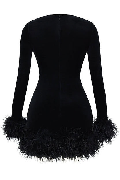 black velvet mini dress
