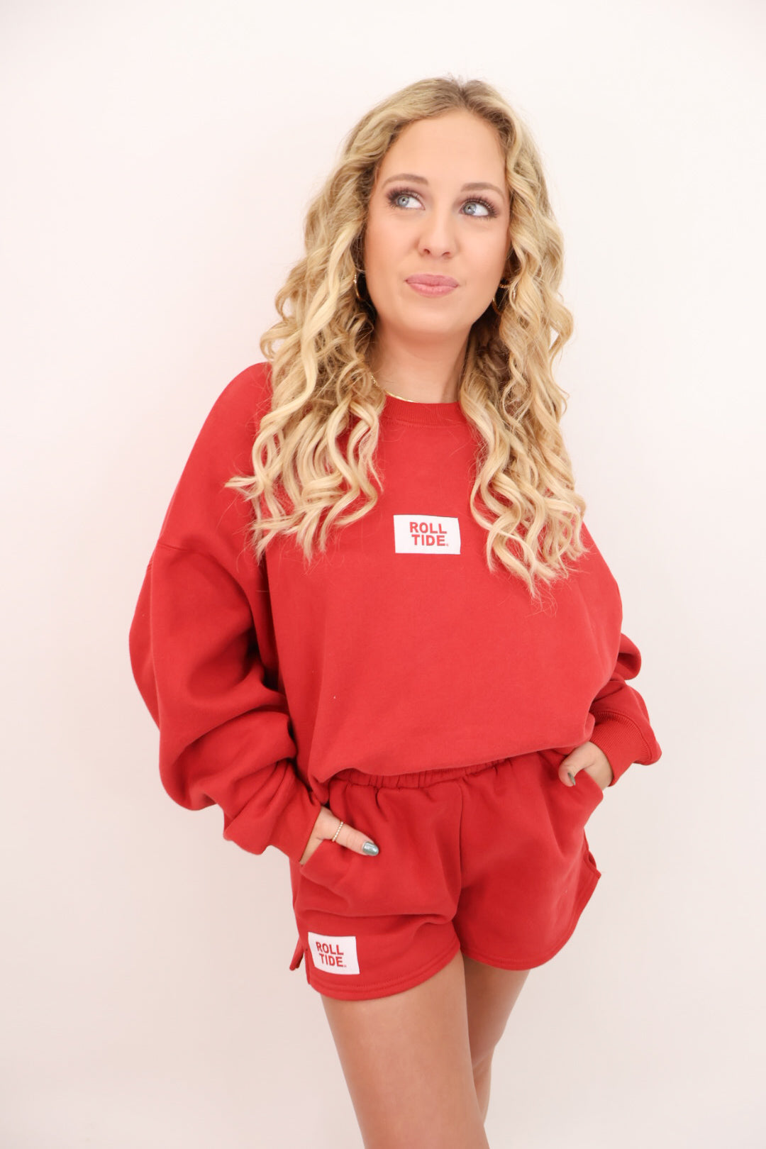 The Becca Boxy Pullover + Shorts Set - Roll Tide Patch