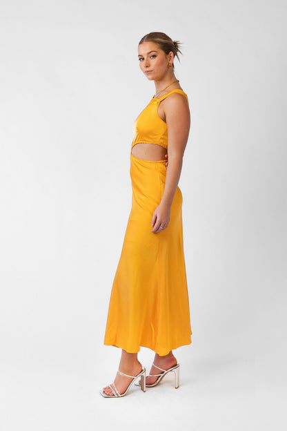 Alina Mango Satin Midi Dress