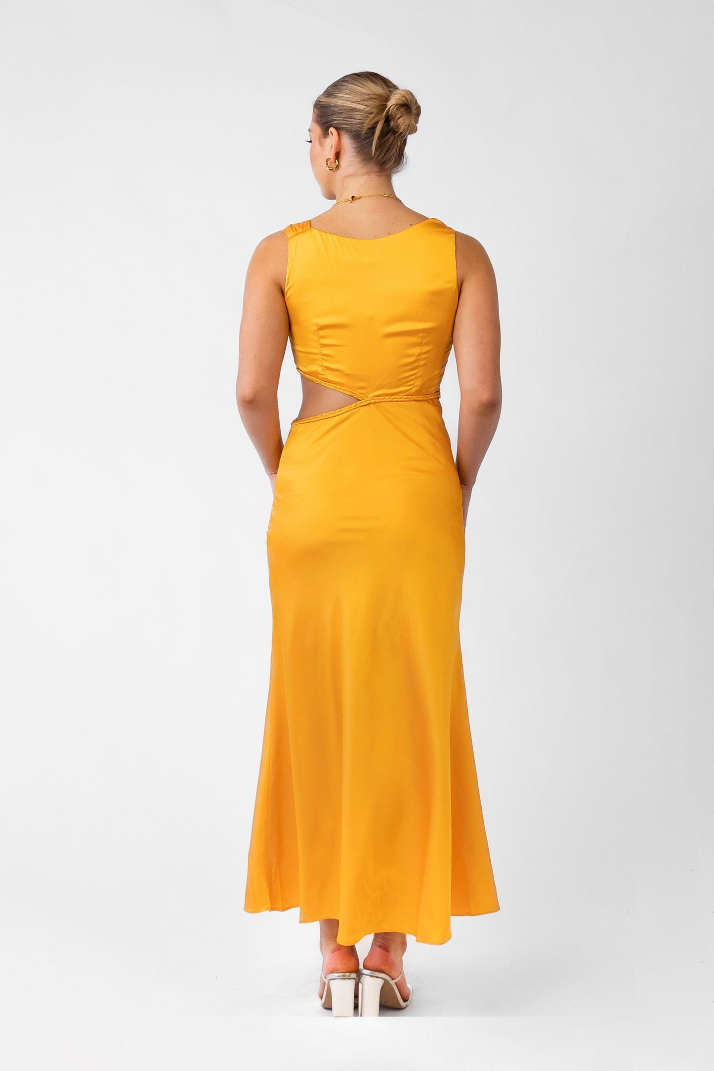 Alina Mango Satin Midi Dress