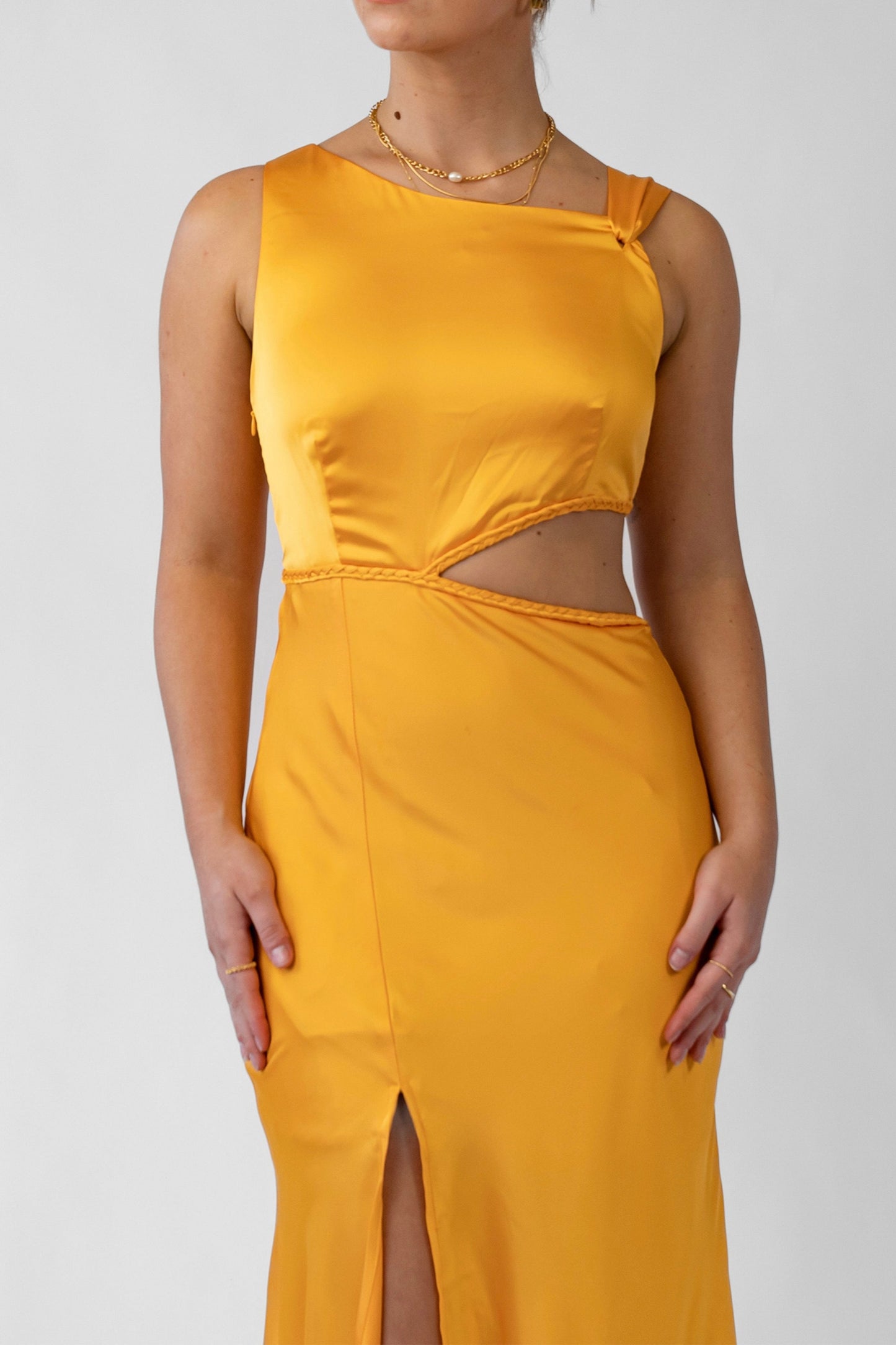 Alina Mango Satin Midi Dress