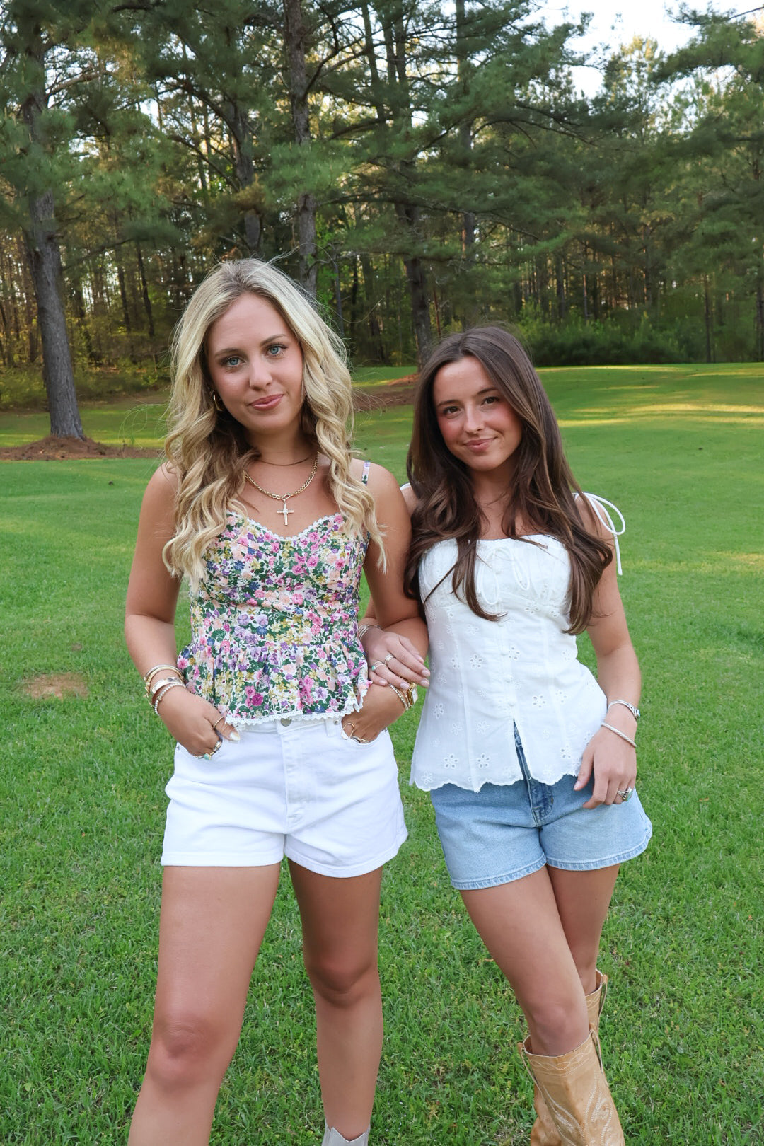 White Eyelet Cami Top