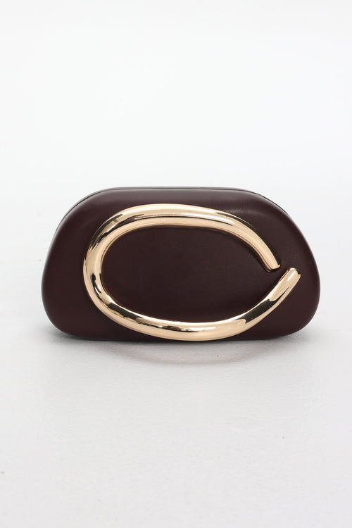 Amarita Gold Handle Clutch Wine