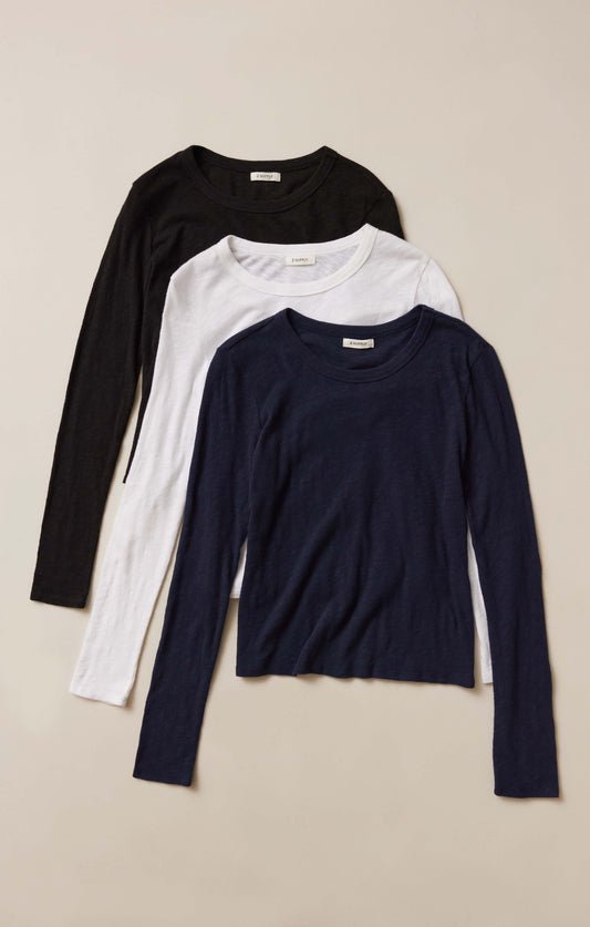 Junie Slub Long Sleeve Tee 3-Pack