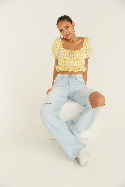 Pamela Gingham Crop Top