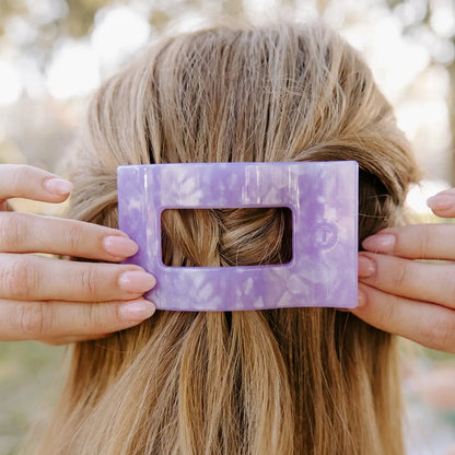 TELETIES Medium Flat Rectangle Hair Clip - Lavender Mist