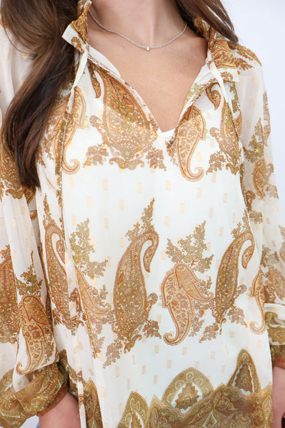 Mustard Paisley Print Blouse