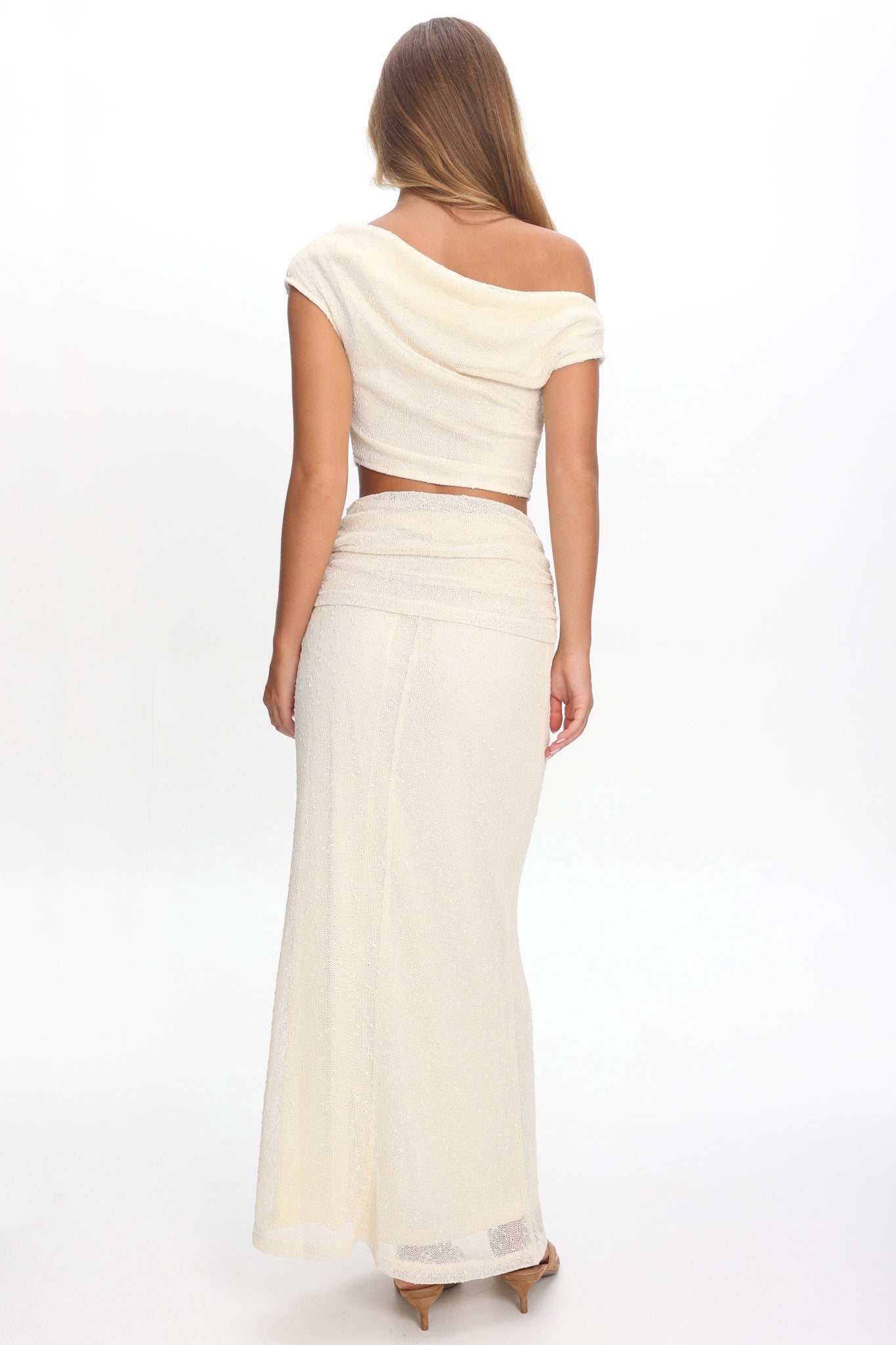 Alivya Ruched Waist Maxi Skirt Butter
