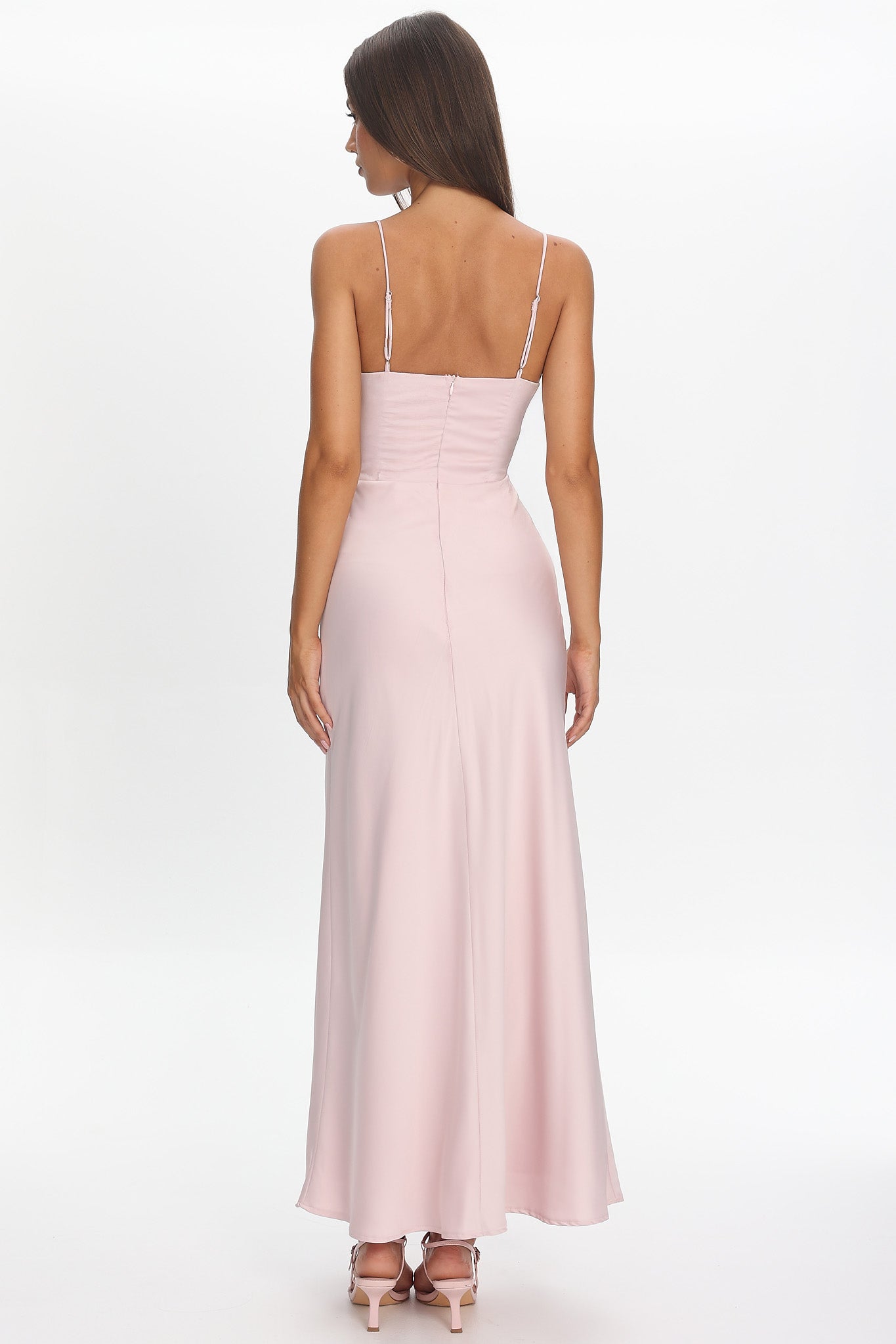 Ambrette Bow Waist Maxi Dress Pink